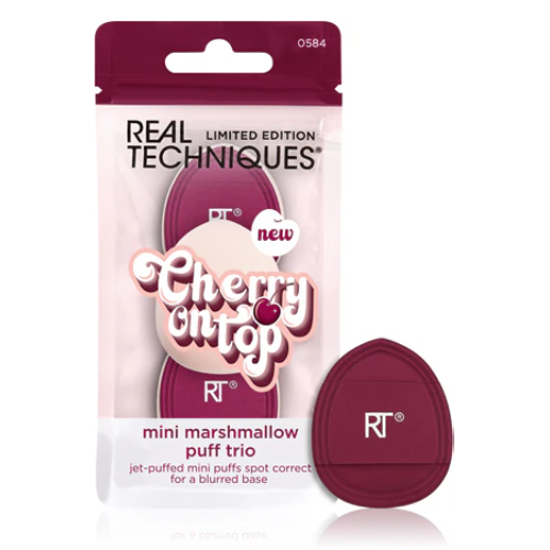 Real Techniques Cherry On Top Mini Marshmallow Puff Trio , Real Techniques , Real Techniques พัฟจิ๋ว , Real Techniques ฟองน้ำ , Mini Powder Puff set , แปรงแต่งหน้า , 